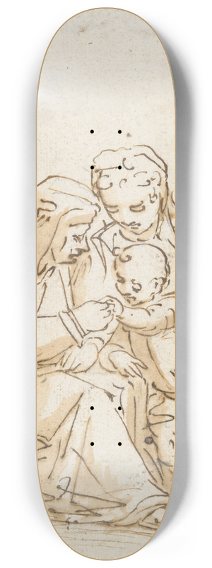 Giovanni Battista Paggi - The Holy Family with SaintAnne 8.25 inch art skate deck