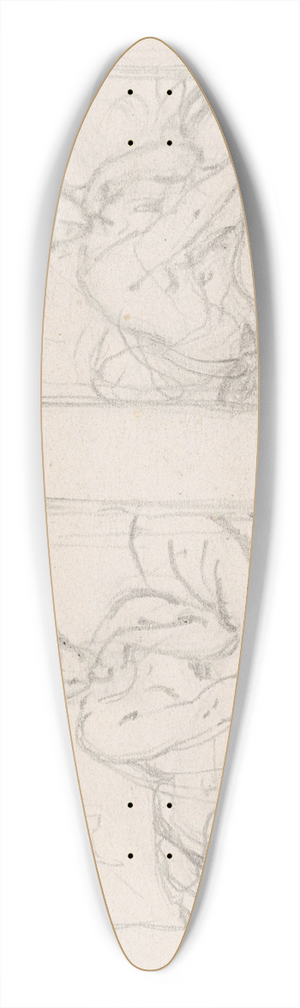 Nicaise De Keyser - Two Postures 39.3 inch art pintail longboard deck