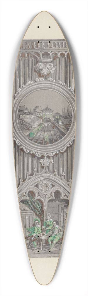 Nicholas Acampora - Wall Paper and Border 39.3 inch art pintail longboard deck