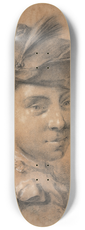 Giovanni Battista Piazzetta - Head of a Young Man Wearing a Hat 8.25 inch art skate deck Giovanni Battista Piazzetta - Head of a Young Man Wearing a Hat 8.25 inch art skate deck