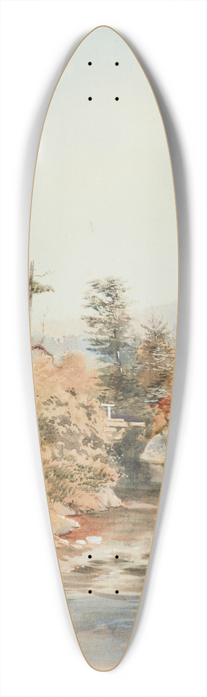 Nicholas Chevalier - Mangaroa River, Upper Hutt Valley 39.3 inch art pintail longboard deck