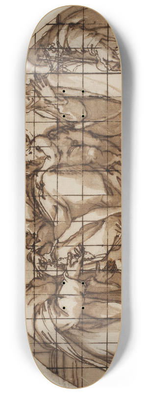 Giovanni Battista Ricci - Lunette med Madonna og barn med sankt Frans af Assisi og Katharina af Sienna 8.25 inch art skate deck