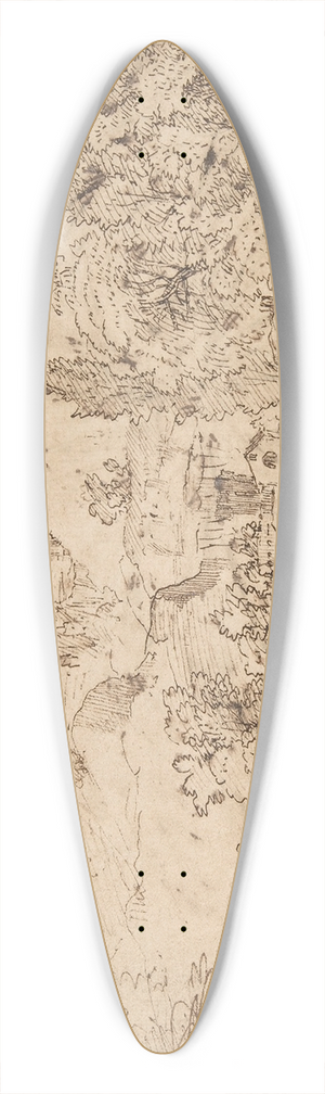 Nicolas Poussin - Mountain Landscape 39.3 inch art pintail longboard deck