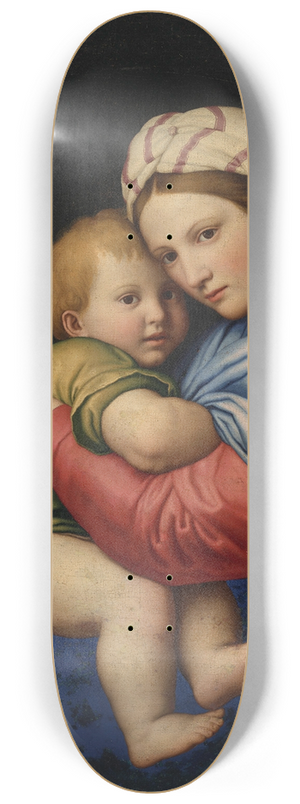 Giovanni Battista Salvi da Sassoferrato - The Madonna and Child with the Infant Saint John the Baptist 8.25 inch art skate deck