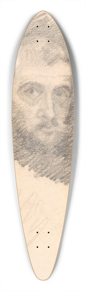 Niels Bjerre - Mandsportrt og let rids af en hnd 39.3 inch art pintail longboard deck