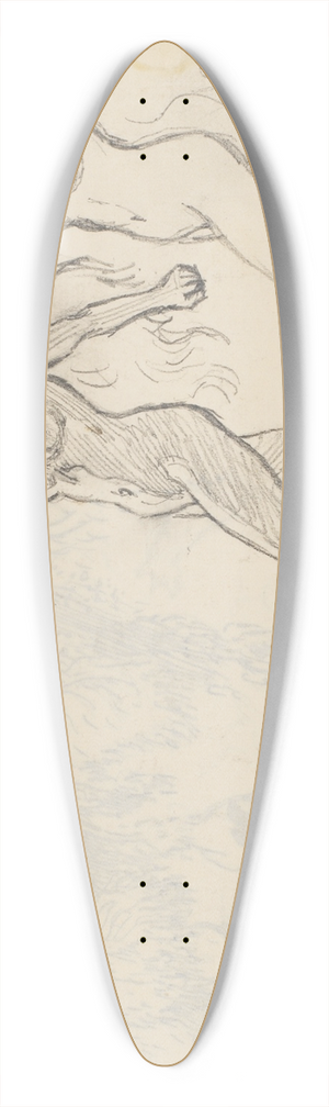 Niels Skovgaard - To kvindefigurer 39.3 inch art pintail longboard deck