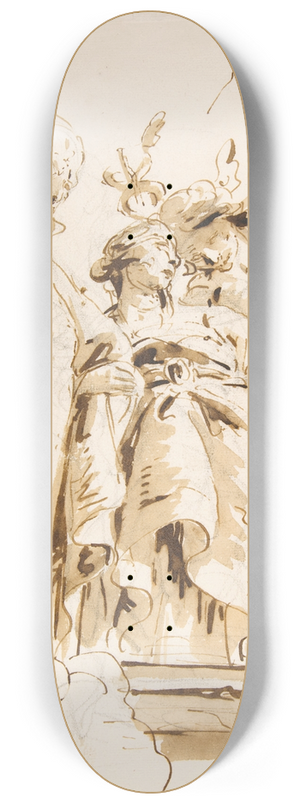 Giovanni Battista Tiepolo - Aged Dignitary Attended by Mercury and Prudence 8.25 inch art skate deck