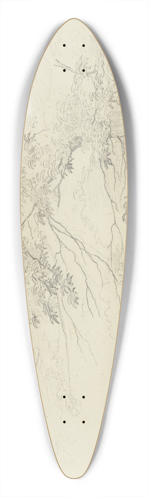 Nikolaus Hoff - Baumbestandener Weg entlang einer Mauer 39.3 inch art pintail longboard deck