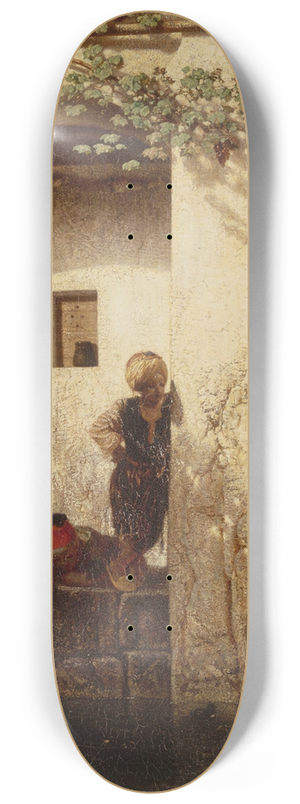 Alexandre-Gabriel Decamps - Enfants turcs auprs dune fontaine 8.25 inch art skate deck