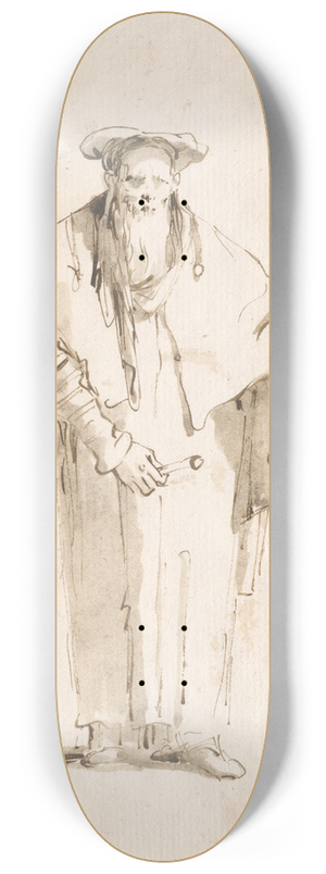 Giovanni Battista Tiepolo - A Standing Oriental Holding a Rod 8.25 inch art skate deck Giovanni Battista Tiepolo - A Standing Oriental Holding a Rod 8.25 inch art skate deck
