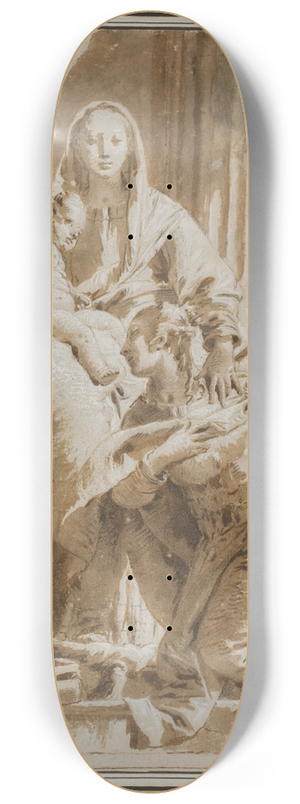 Giovanni Battista Tiepolo - Jomfru Maria og barnet med den hellige Antonius af Padova og Katharina af Alexandria 8.25 inch art skate deck