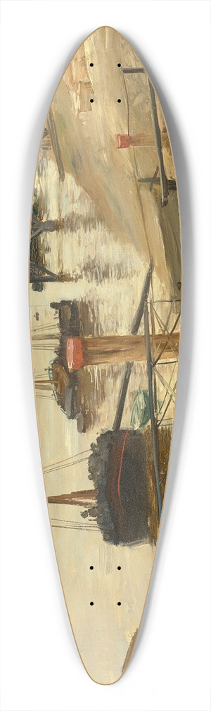 Norbert Goeneutte - Le port de Bordeaux 39.3 inch art pintail longboard deck