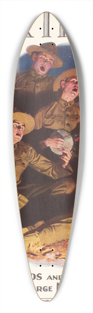 Norman Rockwell - Over there 39.3 inch art pintail longboard deck
