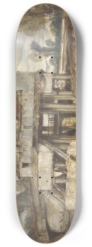 Alexandre-Gabriel Decamps - Landschap met watermolen 8.25 inch art skate deck Alexandre-Gabriel Decamps - Landschap met watermolen 8.25 inch art skate deck