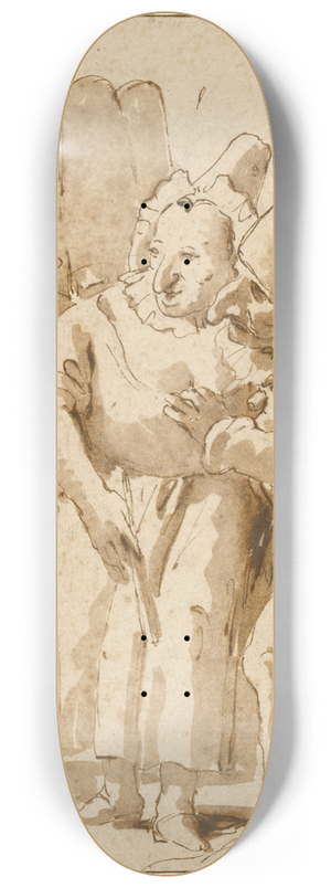 Giovanni Battista Tiepolo - Punchinellos Approaching a Woman 8.25 inch art skate deck Giovanni Battista Tiepolo - Punchinellos Approaching a Woman 8.25 inch art skate deck