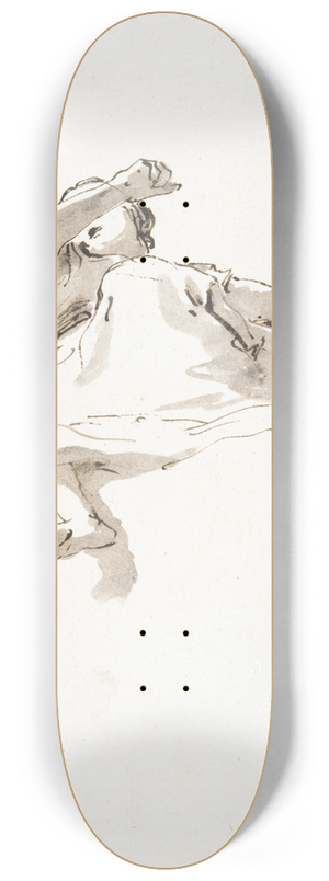 Giovanni Battista Tiepolo - Reclining female figure, left hand resting on globe, right arm raised in front of face, seen frombelow 8.25 inch art skate deck