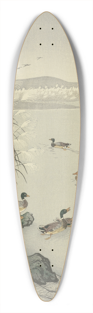 Ohara Koson - Ducks in the water 39.3 inch art pintail longboard deck
