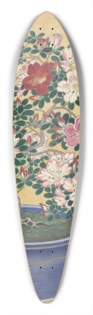 Ohara Koson - Flowering Azalea In Blue Pot 39.3 inch art pintail longboard deck