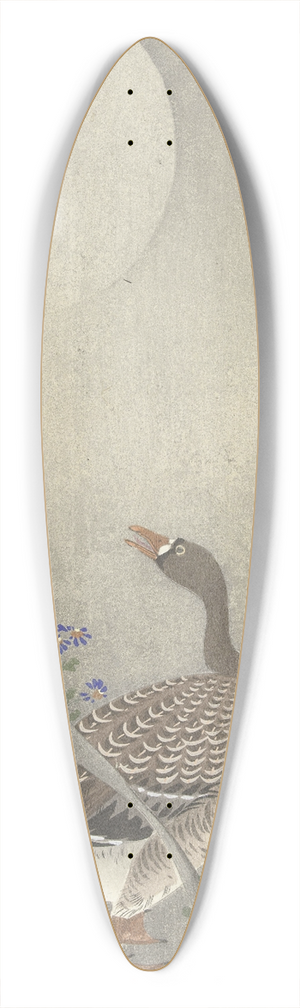 Ohara Koson - Goose at full moon 39.3 inch art pintail longboard deck