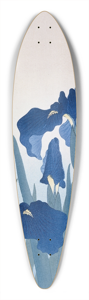 Ohara Koson - Irises 39.3 inch art pintail longboard deck