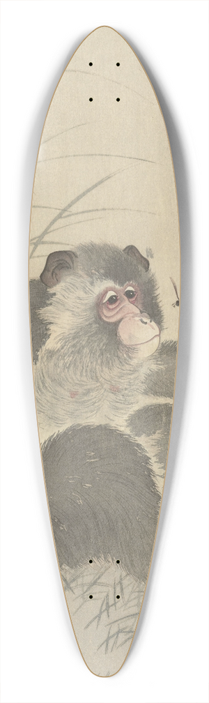 Ohara Koson - Monkey with insect 39.3 inch art pintail longboard deck