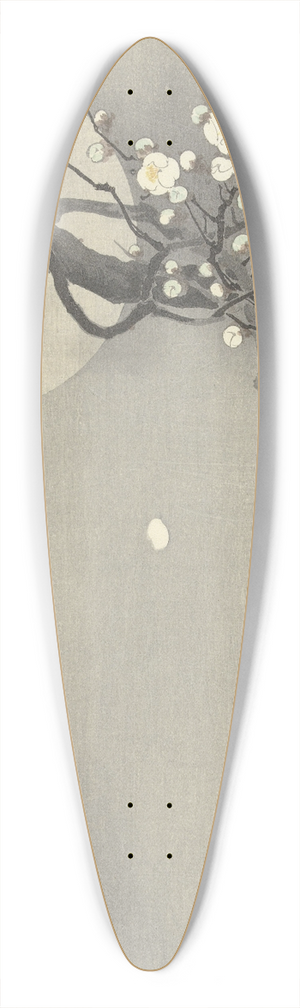 Ohara Koson - Plum blossom and full moon 39.3 inch art pintail longboard deck