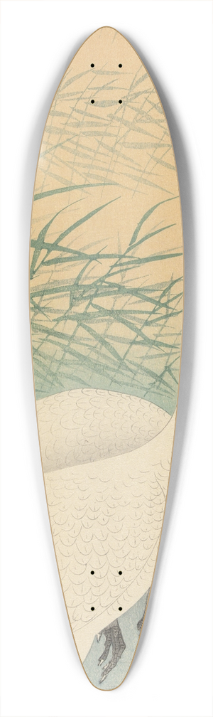 Ohara Koson - Two cranes 39.3 inch art pintail longboard deck