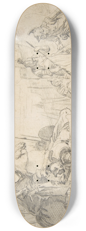Giovanni Battista Tiepolo - Soldiers Surrendering to an Emperor, with a City in the Background 8.25 inch art skate deck