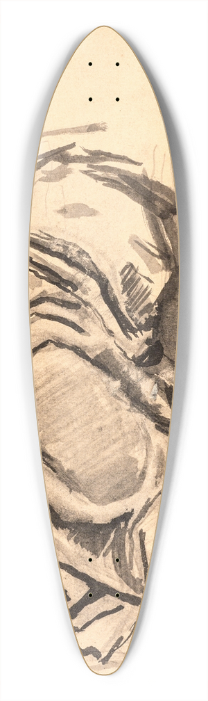 Oluf Hartmann - Draperistudie 39.3 inch art pintail longboard deck