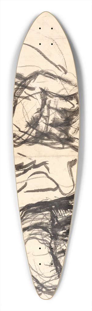 Oluf Hartmann - Studier af foroverbjet figur 39.3 inch art pintail longboard deck