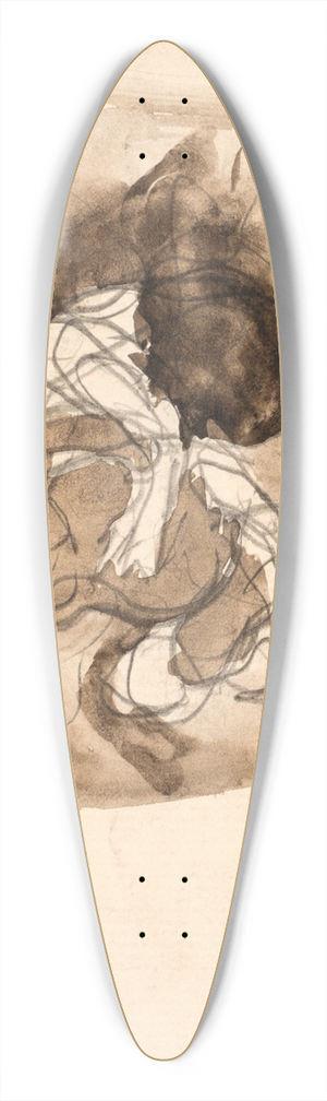 Oluf Hartmann - Studie til To kvinder sls om en mand 39.3 inch art pintail longboard deck