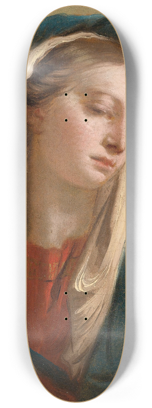 Giovanni Battista Tiepolo - The Madonna Facing Front And Wearing A Blue Cloak 8.25 inch art skate deck Giovanni Battista Tiepolo - The Madonna Facing Front And Wearing A Blue Cloak 8.25 inch art skate deck