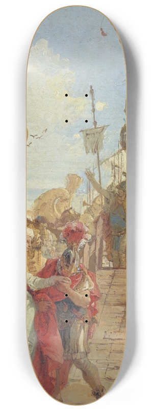 Giovanni Battista Tiepolo - The Meeting of Anthony and Cleopatra 8.25 inch art skate deck
