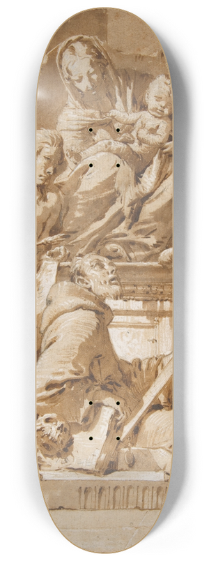 Giovanni Battista Tiepolo - The Virgin and Child Enthroned with Saint Sebastian and a Franciscan Saint 8.25 inch art skate deck