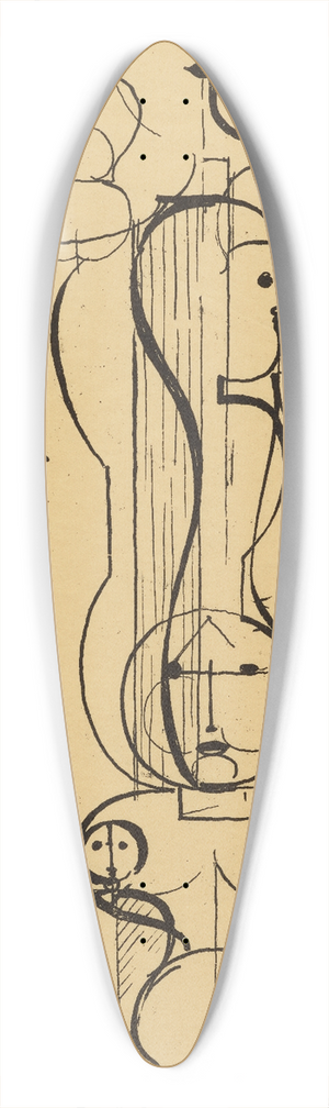 Oskar Schlemmer - Figural Plan K 1 (Figurenplan K 1) 39.3 inch art pintail longboard deck