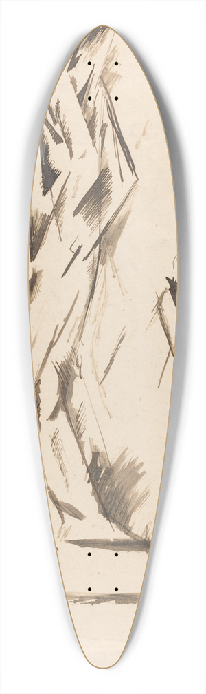 Oto Gutfreund - Lovers Embracing 39.3 inch art pintail longboard deck