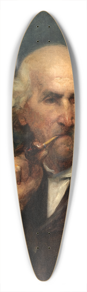 Ottilie Wilhelmine Roederstein - Old Man with Pipe 39.3 inch art pintail longboard deck