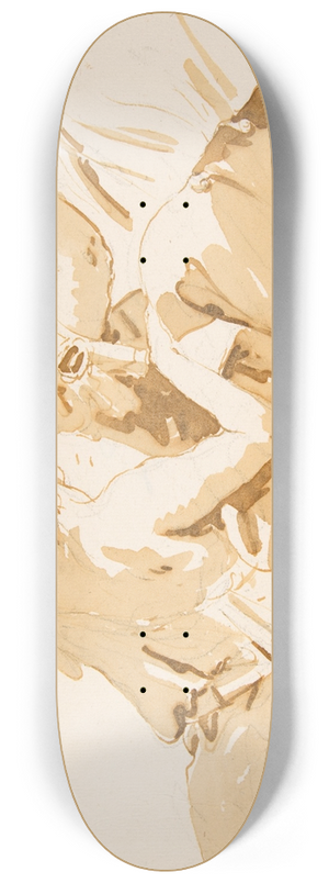 Giovanni Battista Tiepolo - Two Seated Women and a Boy on Clouds 8.25 inch art skate deck