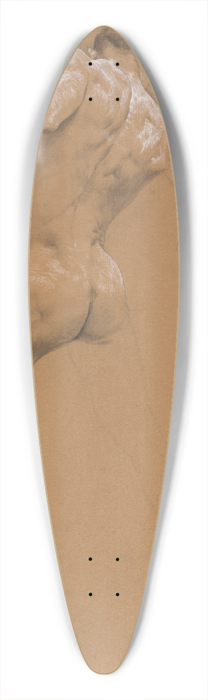 Otto Greiner - Standing Male Nude from Behind 39.3 inch art pintail longboard deck
