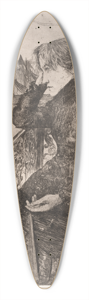 Otto Henry Bacher - Beautiful View 39.3 inch art pintail longboard deck