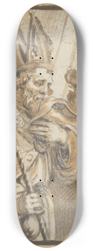 Abraham van Diepenbeeck - Ein Engel bringt einem Bischof die Windeln Christi 8.25 inch art skate deck