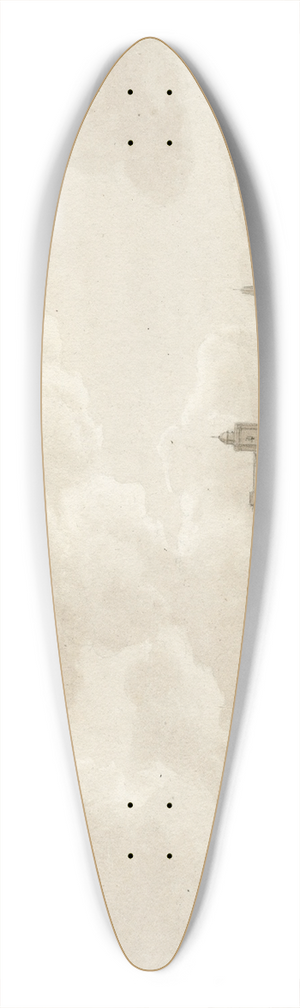 Otto Howen - Gezicht op Gerona 39.3 inch art pintail longboard deck