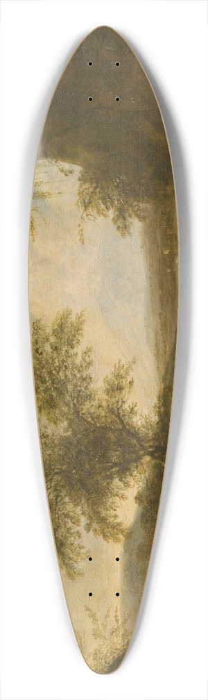 Ottomar Hackius - Italian landscape with hunters 39.3 inch art pintail longboard deck