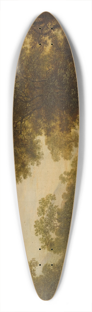 Ottomar Hackius - Landscape with Path in the Woods 39.3 inch art pintail longboard deck