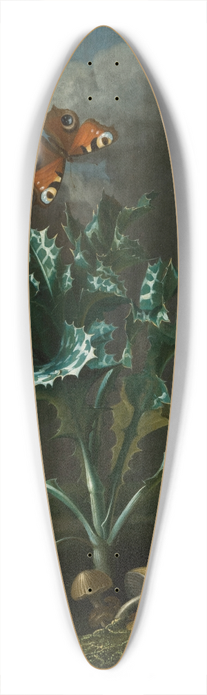 Otto Marseus van Schrieck - Thistles and Butterflies 39.3 inch art pintail longboard deck
