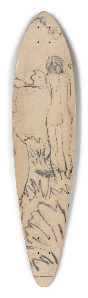 Otto Mueller - Ein am Baum stehendes, ein sitzendes und zwei badende Mdchen III 39.3 inch art pintail longboard deck