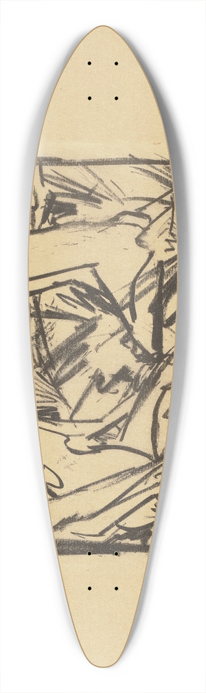 Otto Mueller - Ein sitzendes und ein kniendes Mdchen unter Blttern 39.3 inch art pintail longboard deck