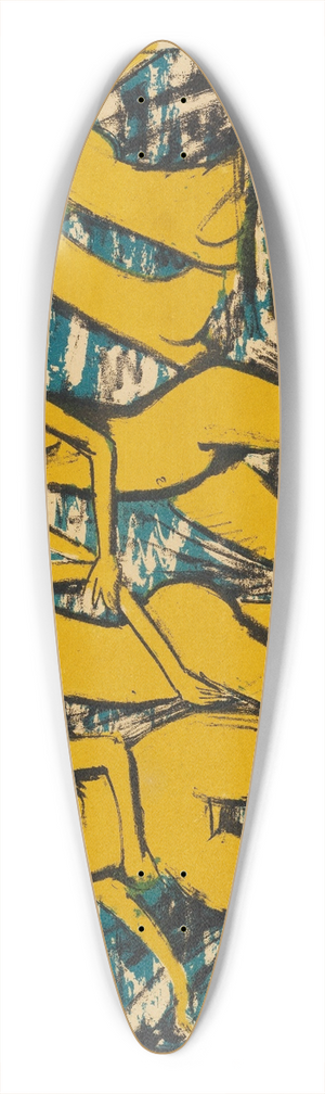 Otto Mueller - Fnf gelbe Akte am Wasser 39.3 inch art pintail longboard deck