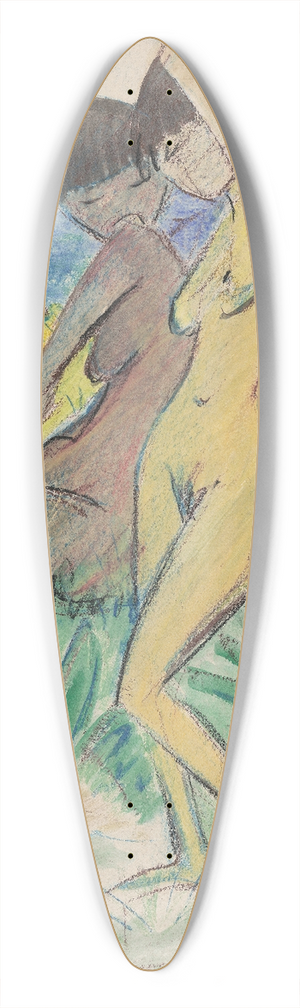 Otto Mueller - Two Bathers 39.3 inch art pintail longboard deck
