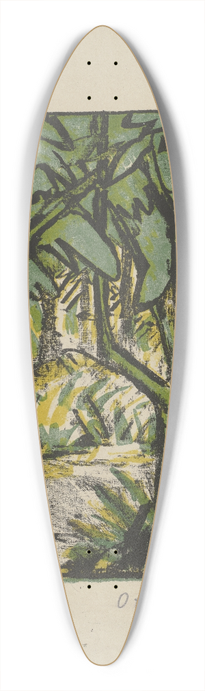 Otto Mueller - Waldlandschaft 39.3 inch art pintail longboard deck